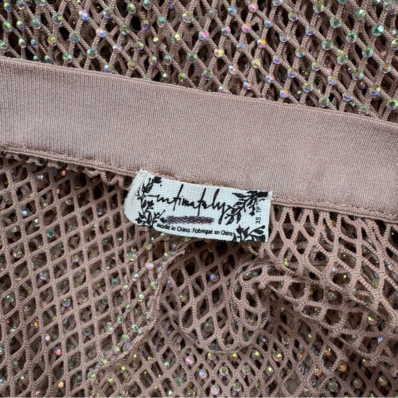 Free People Intimately Filter Finish Shorts Sequin Long Sheer Crystal Rhinestone - Picture 6 of 10